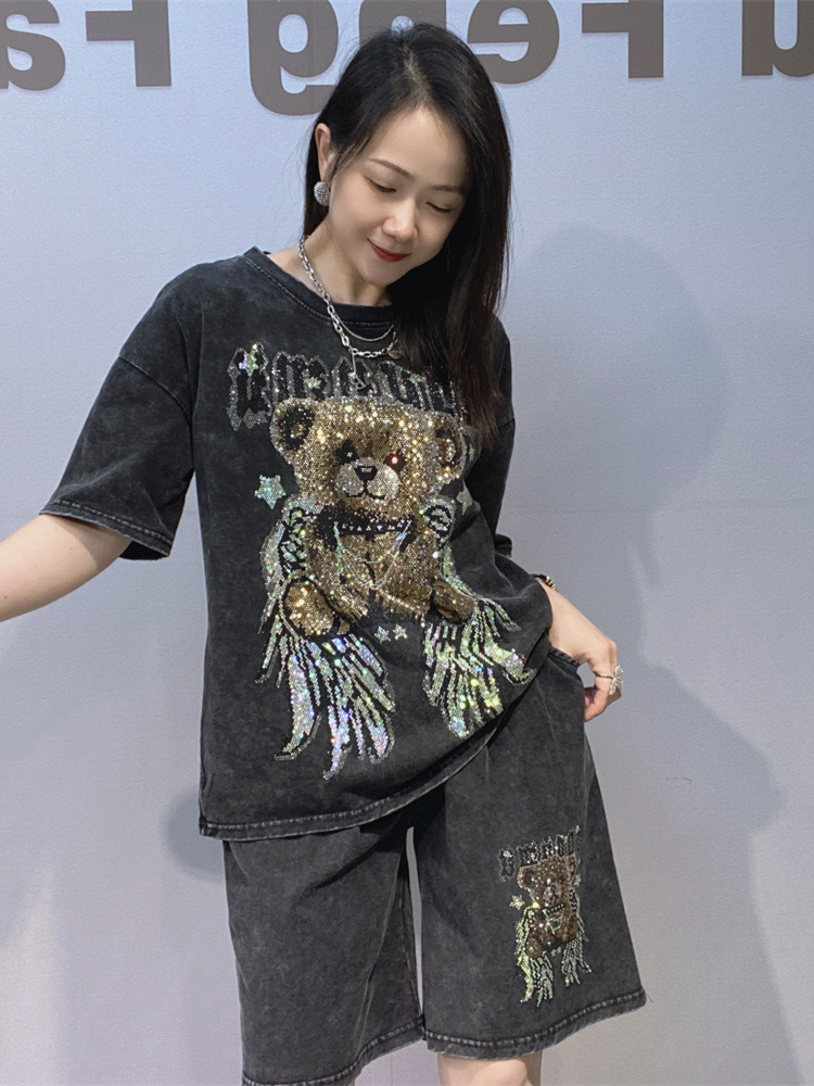 ชุดเสื้อยืดคอกลมแขนสั้นลายมัดย - Tie Dye Two Piece บทวิจารณ์และราคา