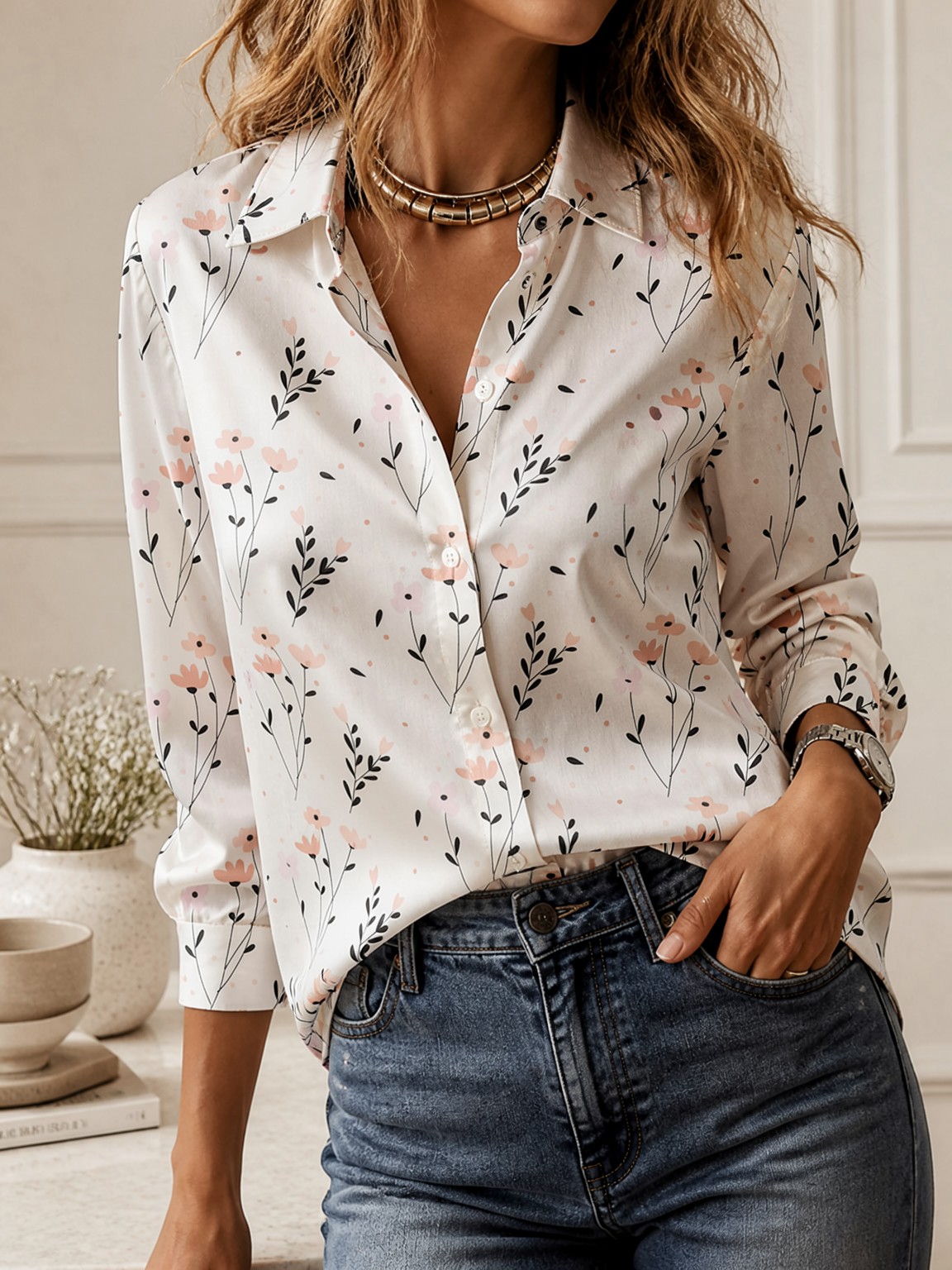 เสื้อเชิ้ตแขนยาวสไตล์มินิมอลปี - Women Fashion Styles บทวิจารณ์และราคา